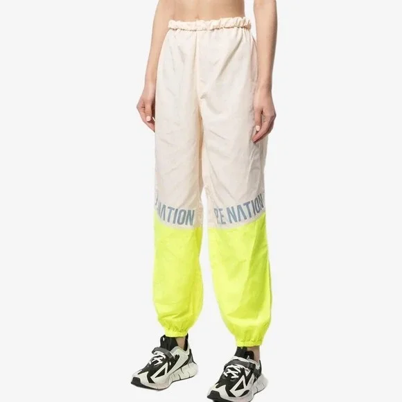 P.E‎ Nation First Position Track Pants Size S Neon Colorblock Athleisure Urban - Picture 3 of 10